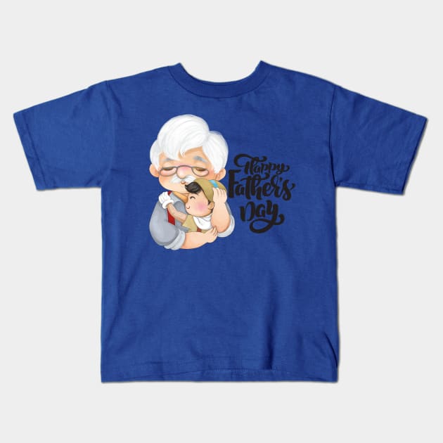 Pinocchio Happy Father's Day Kids T-Shirt by WalkingMombieDesign